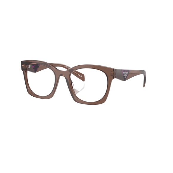 Prada A05V 17O1O1 52 Transparent Brown Eyeglasses PRA05V
